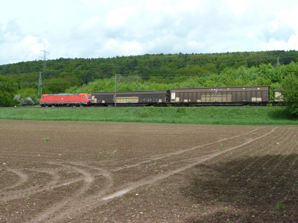 Eine E-Lok der Baureihe 152 zieht hier einen Gterzug durch´s Maintal.
Aufgenommen am 09. Mai 2013.