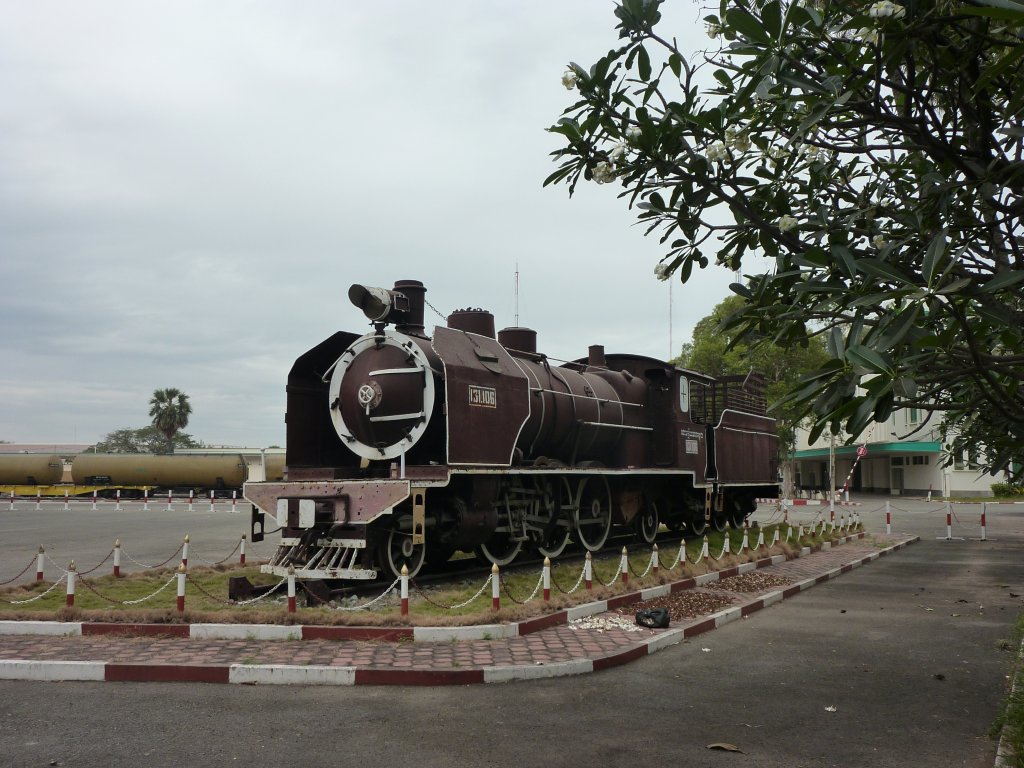 Eine Museumsdampflok am 06.01.2013 in Phom Penh.