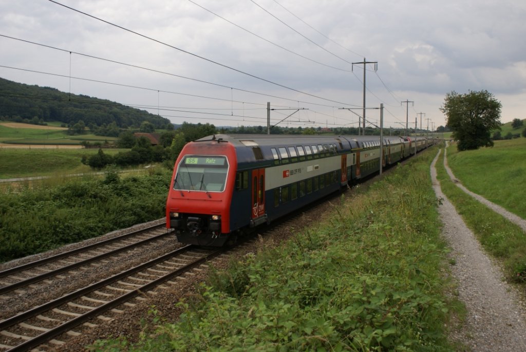 Eine S 5 am 6.8.10 auf dem Weg nach Rafz bei Eglisau.