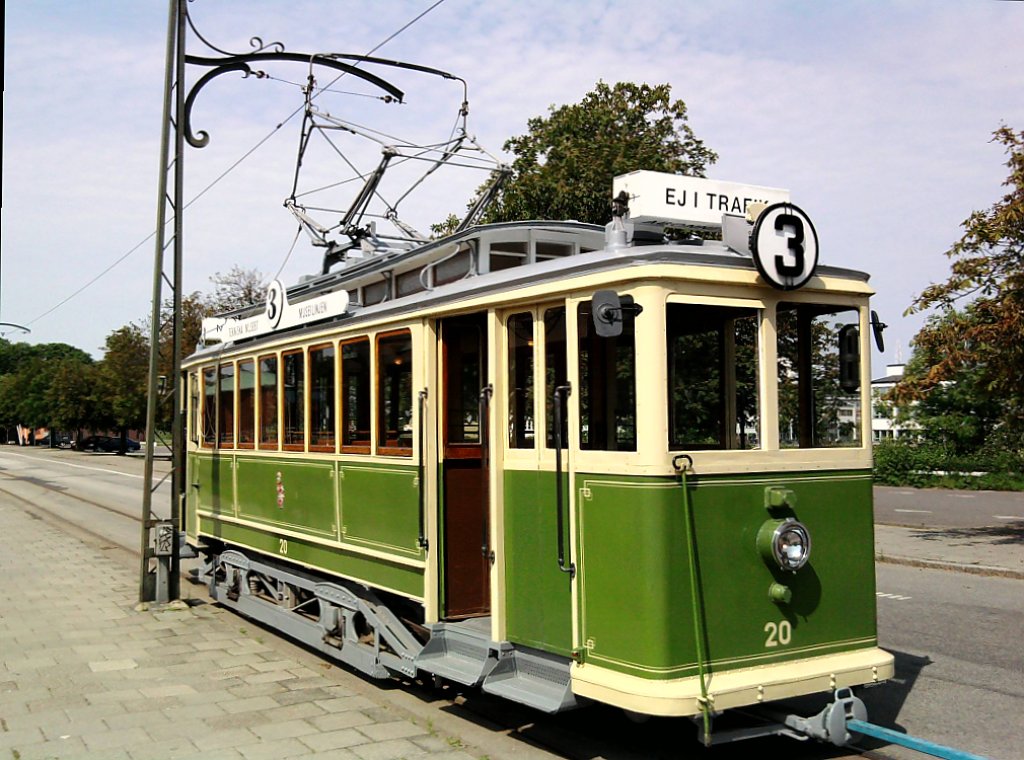Eine Tram von Siemens der Museums Straenbahn in Malm aus dem Jahre 1907