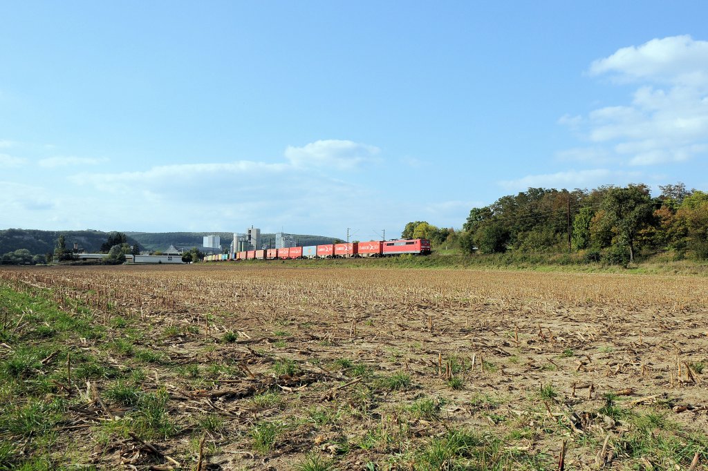Eine unbekannte 151er am 25.09.09 in Karlstadt/Main Richtung Wrzburg