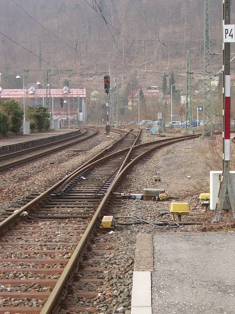 Eine Weiche in Eberbach am 25.02.11