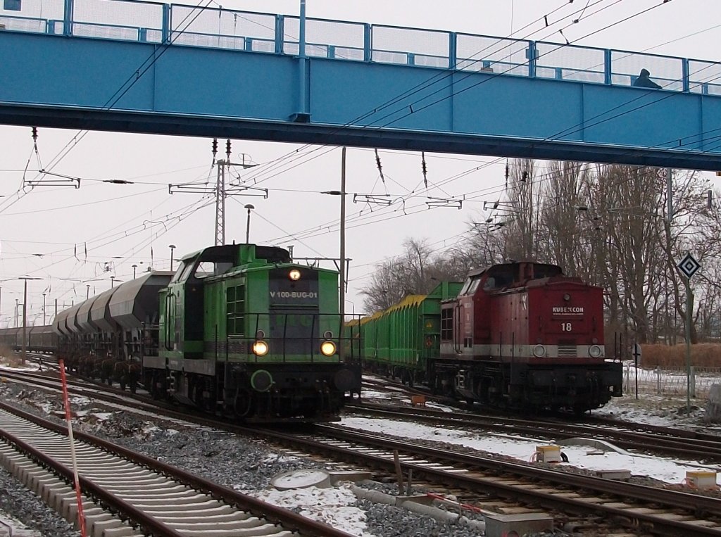 Einige Male begegneten sich V100-BUG-01 und KUBECON-18 am 01.Februar 2011 in Bergen/R�gen.