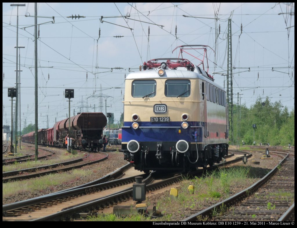 Eisenbahnparade DB Museum Koblenz: DB E 10 1239 (21.05.2011)