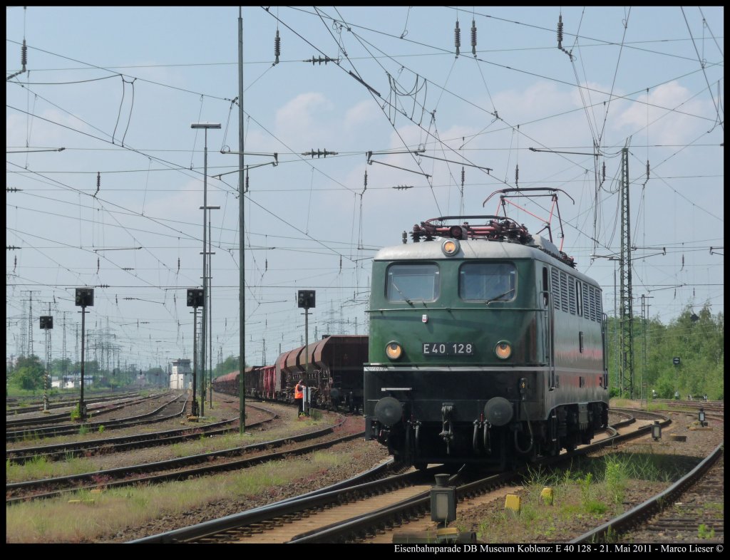Eisenbahnparade DB Museum Koblenz: E 40 128 (21.05.2011)