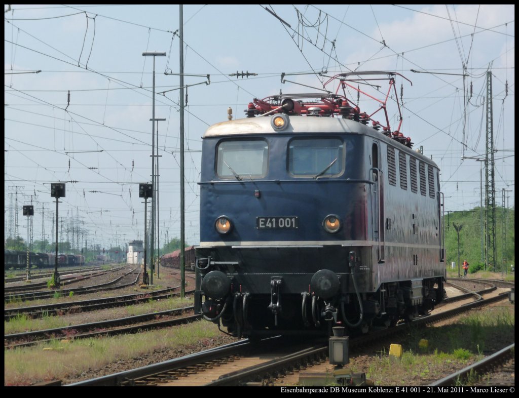 Eisenbahnparade DB Museum Koblenz: E 41 001 (21.05.2011)