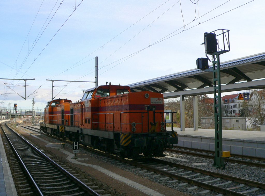 EKO Trans 60 (293 060-0) + 62 (293 062-6) in Erfurt Hbf; 28.11.2009
