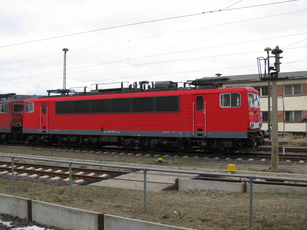 El-Lok BR 155 259-5 der  DB AG , Wismar Bf [07.03.2010]