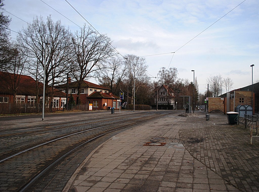 Endhaltestelle Fersanenkrug der Stadtbahnlinie 9, am 09.01.2011.