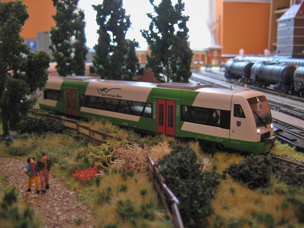 Endlich gibt es die Regio Shuttle BR 650 auch zu erschwinglichen Preisen von Roco. Umso grer war die Freude, als letztes Jahr dann der VT 131 der STB aufgelegt wurde. Sofort zugeschlagen und nun dreht er seine Runden auf unserer Anlage. (Aufnahmedatum: 09.02.2012).