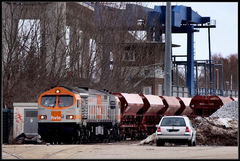 Endlich lt sich mal wieder ein  Tiger  von hvle im Sdhafen blicken.  Stralsund am 15.03.10