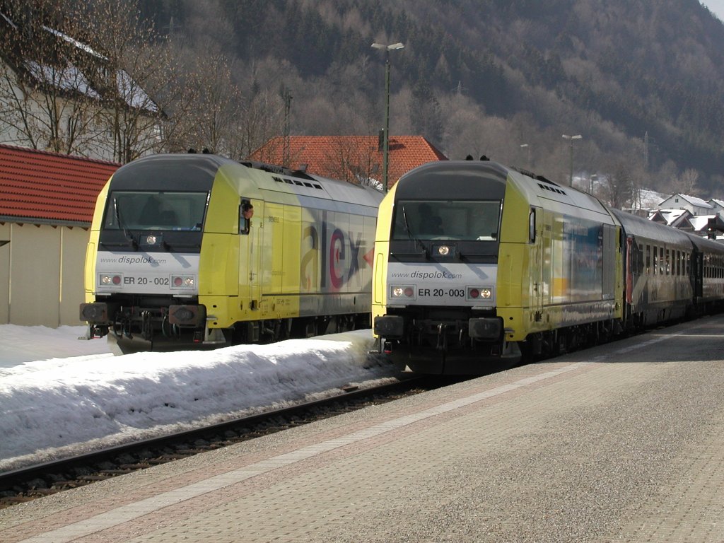 ER 20-002 und ER 20-003 im Bahnhof Immenstadt,am 13.3.2004