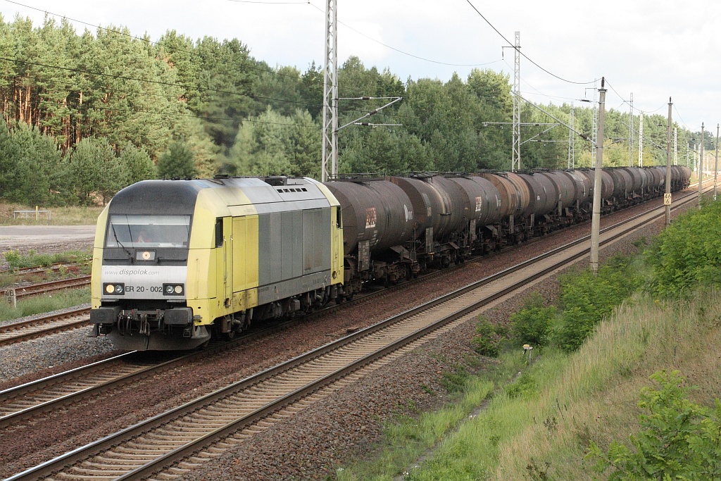 ER 20-002 mit Kesselwagen Richtung Berlin am 01.09.2010, Eberswalde