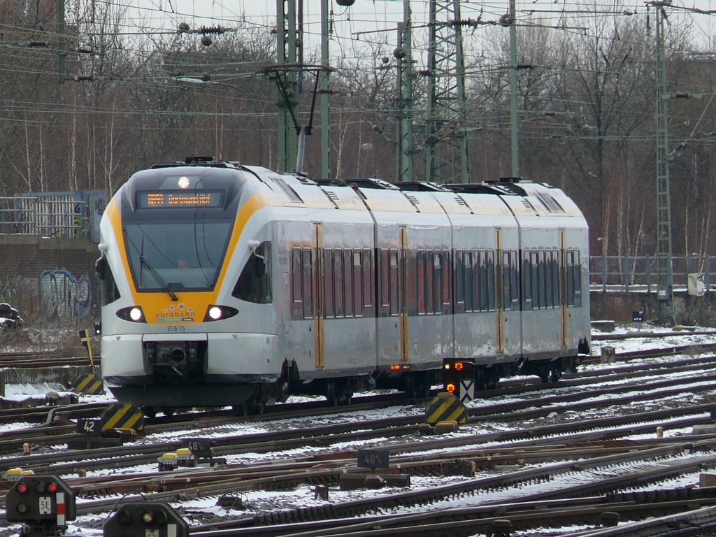 ERB als RB 59 Soest - Dortmund, im Vorfeld des Dortmunder Hbf`s.(08.03.2010)