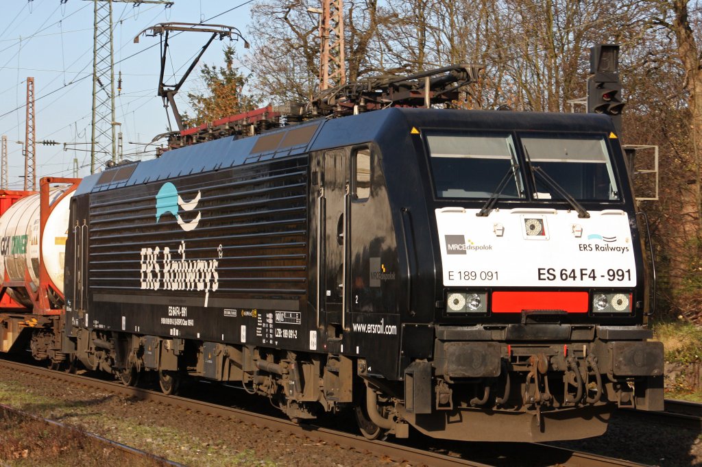 ERS Railways ES 64 F4-991 (E189 091)am 20.11.10 in Ratingen-Lintorf