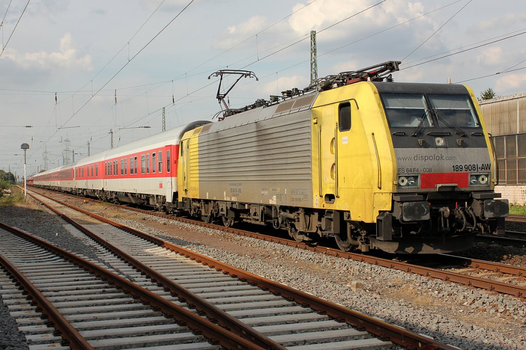 ES 64 F4-008 / 189 908 am AZ 13311 am 02.09.2011 bei Brhl Vochem 