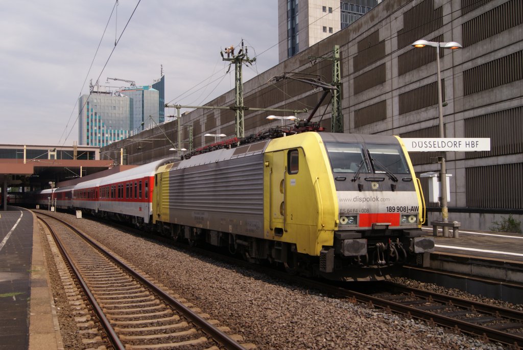 ES 64 F4-008 mit dem AZ 13311 nach Trieste Centrale bei der Bereitstellung in Dsseldorf Hbf am 27.05.2011