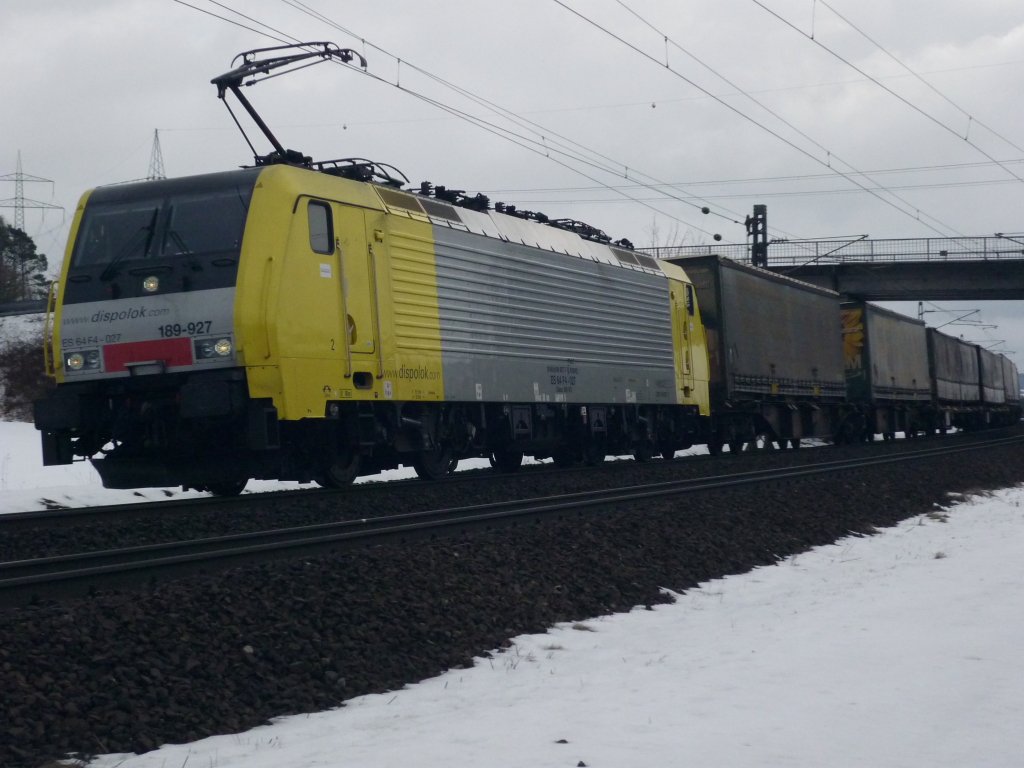 ES 64 F4 027 mit Gz, zwischen Gemnden (Main) und Karlstadt (Main), am 03.02.2010