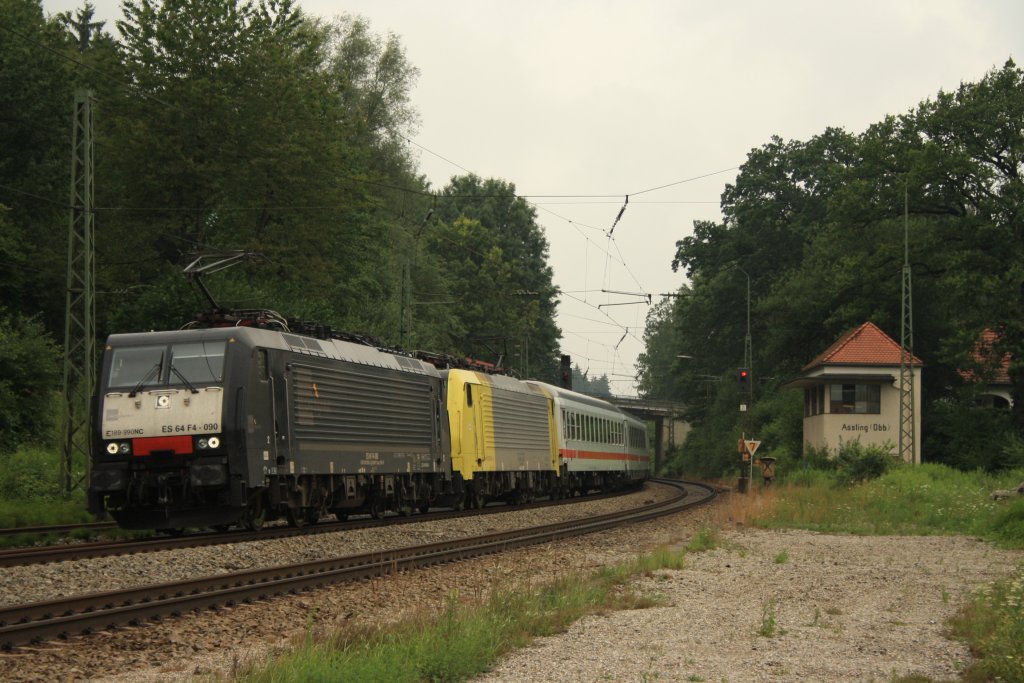 ES 64 F4 090 + ES 64 F4 xxx mit einem Brenner EC in Alingen am 30.07.2010