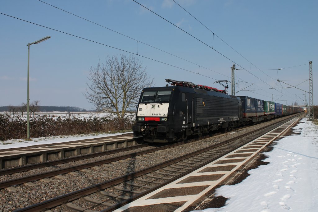 ES 64 F4-092 mit KLV in Ringsheim am 13.02.2013