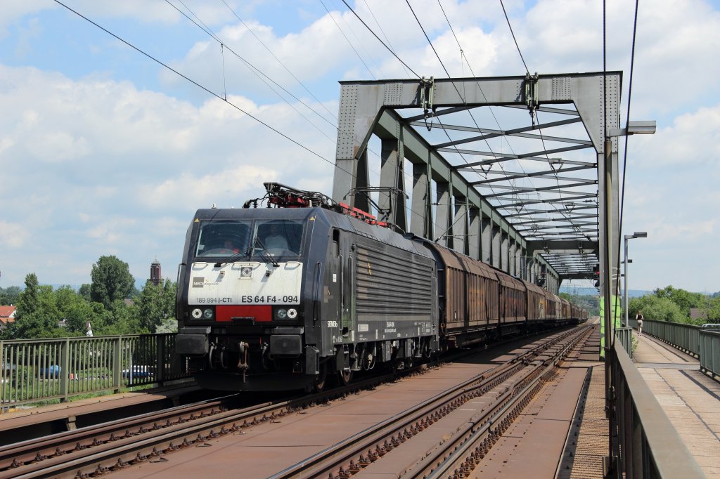 ES 64 F4-094 mit einem Papierzug in Mainz Nord am 03.07.2012