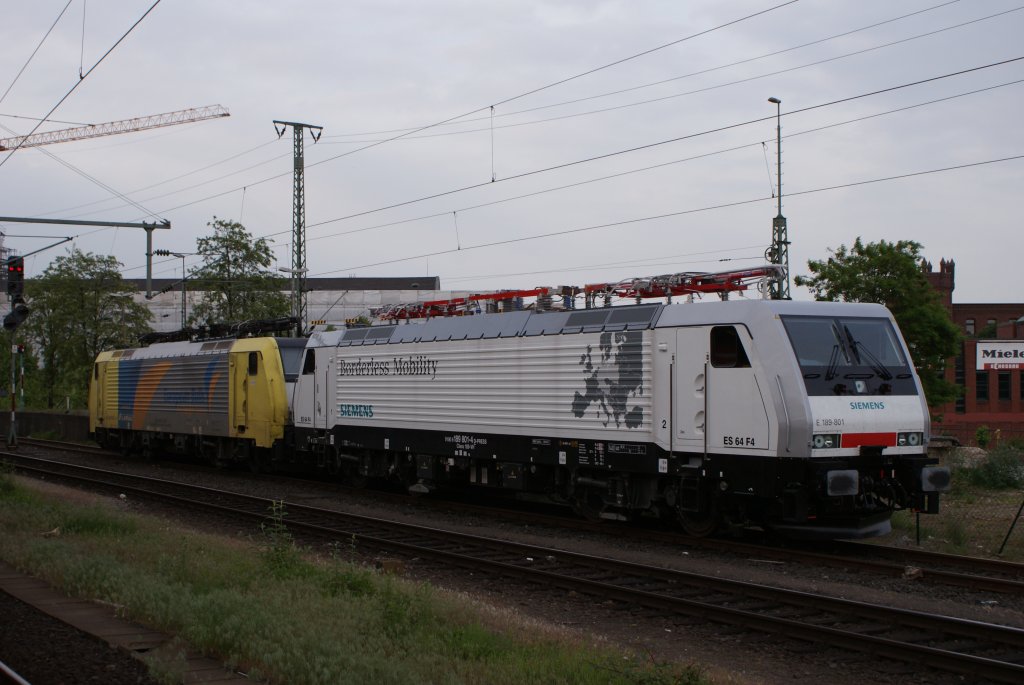 ES 64 F4-901 und ES 64 F4-091 waren am 25.05.2010 in M�nchengladbach Hbf abgestellt