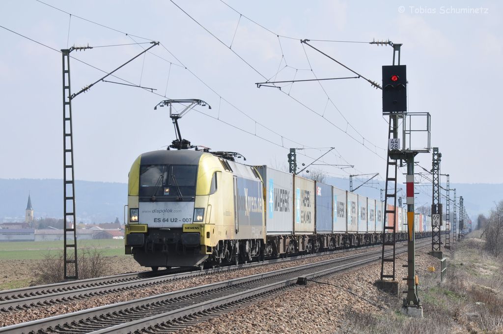 Es 64 U2 - 007 mit BoxXpress am 24.03.2012 bei P�lling