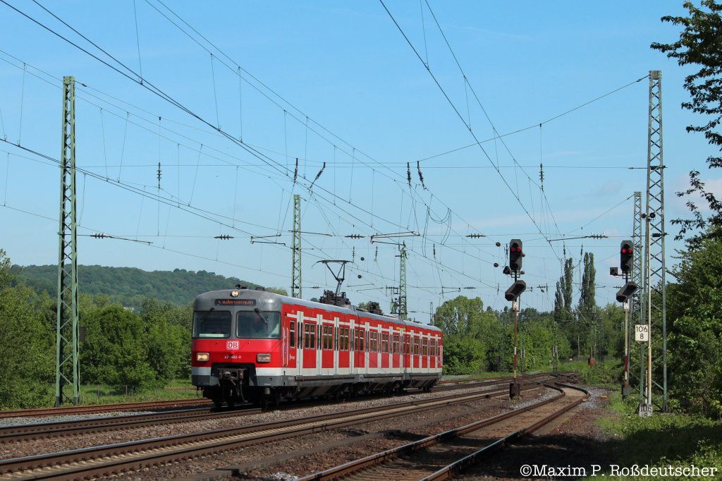 ET 420 402 der S-Bahn Stuttgart am 17.5.2012 bei Unkel( Rhein ).