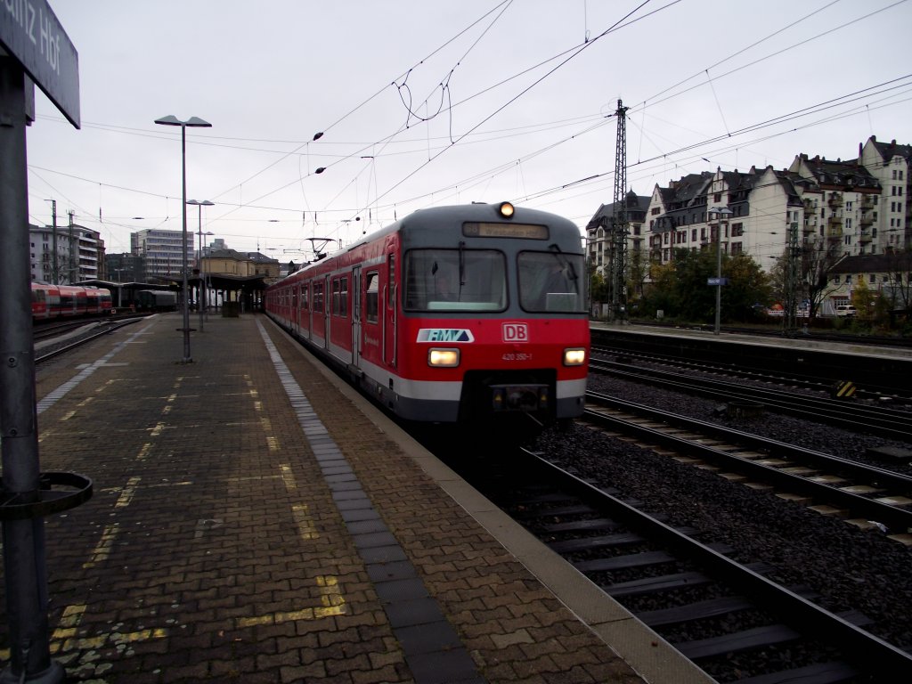 ET 420 verl�sst Mainz Hbf als Linie S8 der S-Bahn Rhein-Main 