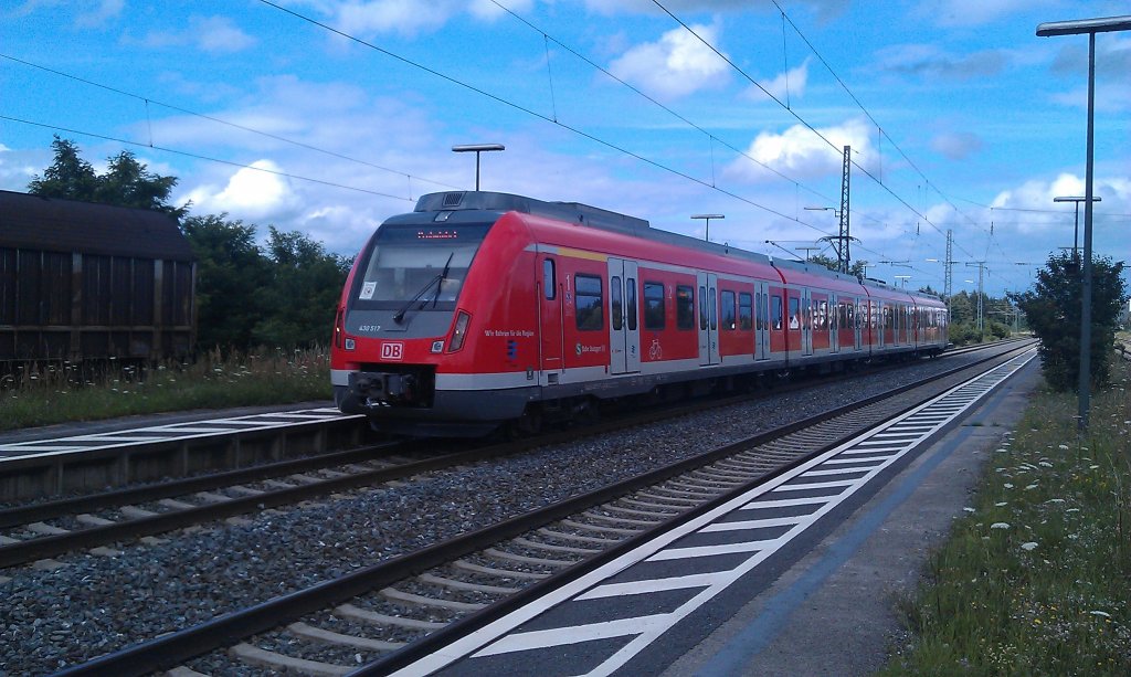 ET 430 der S-Bahn Stuttgart auf Probefahrt am 13.07.2012 in Gunzenhausen. 
