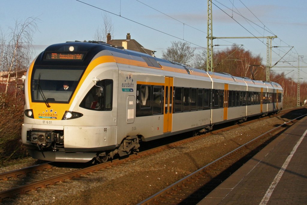 ET 6.01 der Eurobahn am 26.12.09 in Duisburg-Groenbaum