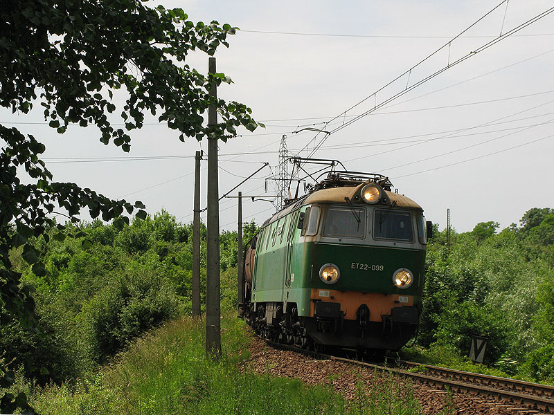 ET22-099 mit dem Gterzug in Płock, 12.06.2010