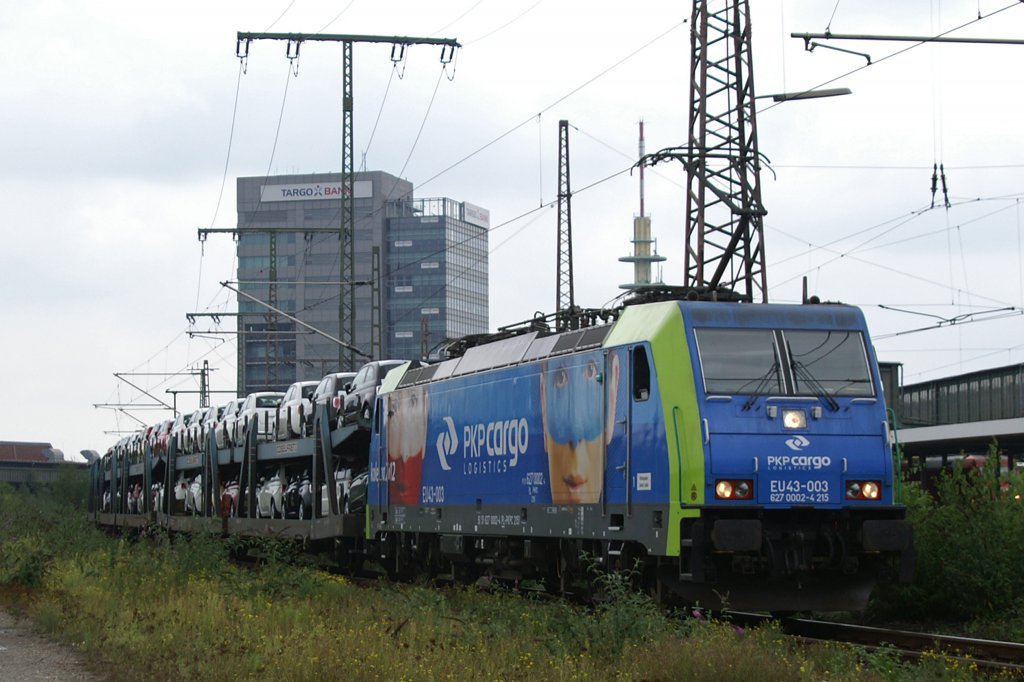 EU43-003 mit Autozug am 4.9.11 in Duisburg Hbf