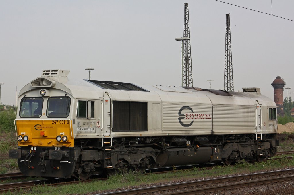 Euro Cargo Rail 247 031 am 21.4.11 beimmrangieren in Duisburg-Bissingheim.