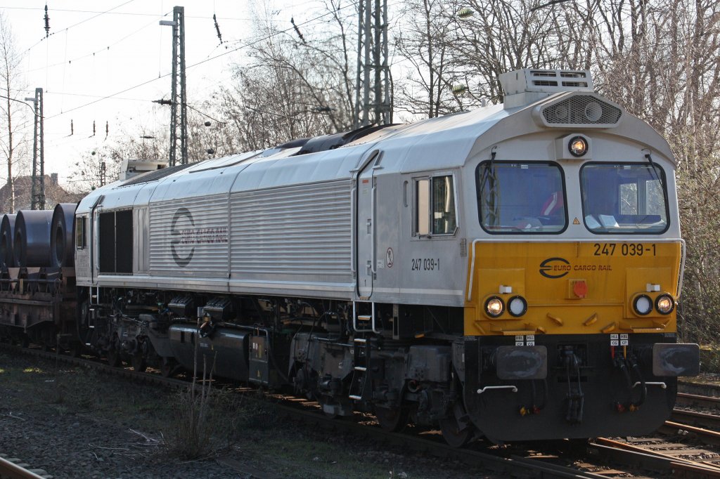 Euro Cargo Rail 247 039 am 20.3.11 in Krefeld Hbf