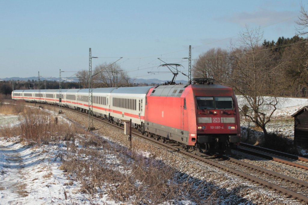 Eurocity von Frankfurt nach Graz, aufgenommen am 15.01.2012 bei �bersee