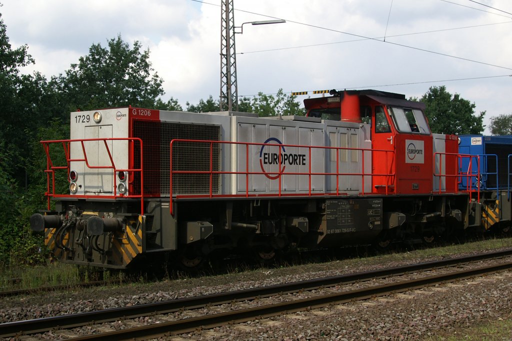 Europorte 1729 mit Kalkzug am 31.8.11 in Ratingen-Lintorf