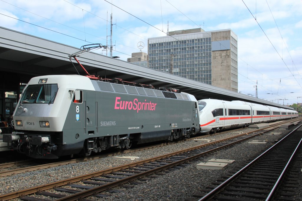 Eurosprinter PCW8 127 001 mit einem ICE Velaro D am 06.09.2012 in Essen Hbf.