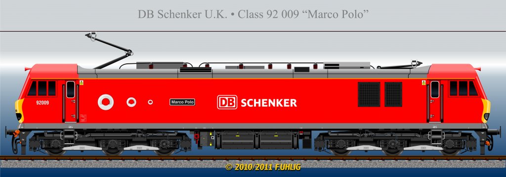 Eurotunnel-Exoten (5) – Nach der bernahme von EWS durch DB Schenker UK sind die nach und nach in den DB-Farben fahrenden Maschinen vor allem im Gterzugdienst auf der Strecke HS1 zwischen London und dem Kanaltunnel-Bahnhof Dollands Moor eingesetzt.  