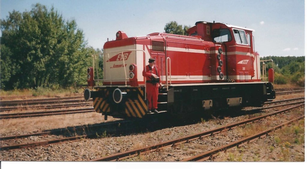 EVB 283, Rangierarbeiten in Zeven anno 08/1999. Bild gescannt