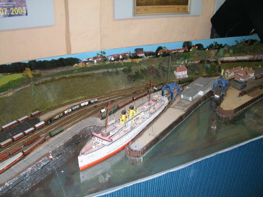 Fhrschiff auf der N-Anlage  Sassnitz Hafen  die am 29.Dezember 2012 in der Sassnitzer Schule gezeigt wurde.