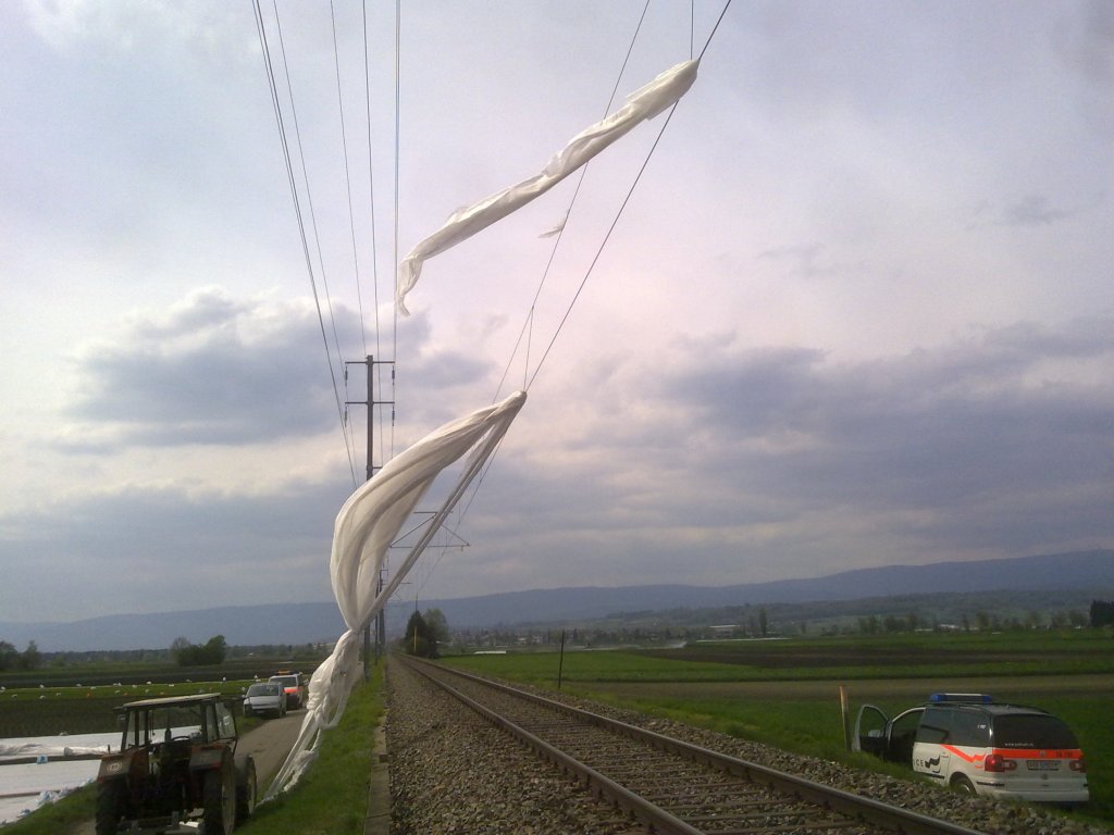 Fahrleitungsstrung zwischen Kerzers und Mntschemier am 14.04.2011