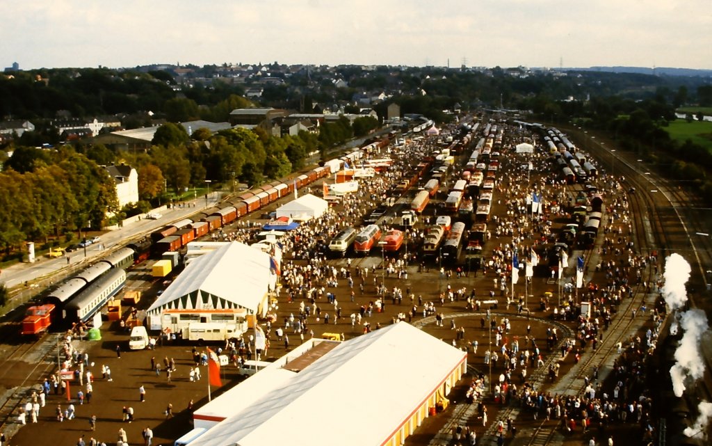 Fahrzeugschau  150 Jahre Eisenbahn in Deutschland  in Bochum-Dahlhausen vom 3. bis 13. Oktober 1985