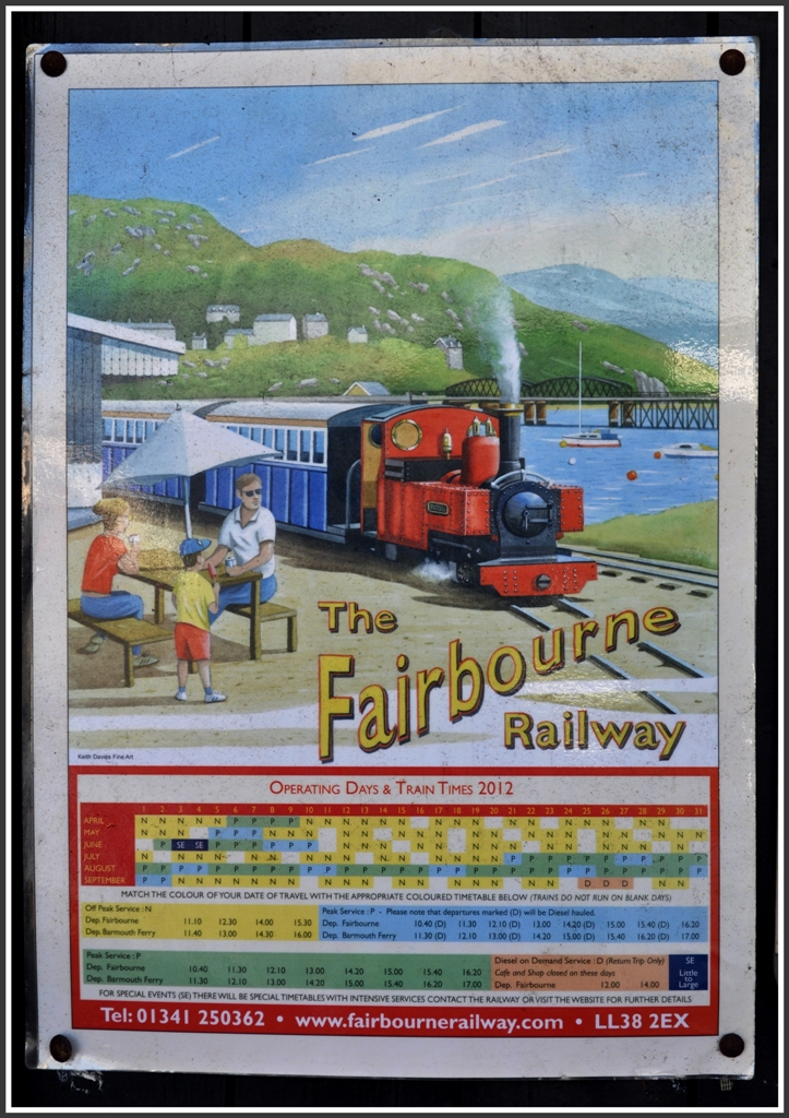 Fairbourne liegt 60km sdlich von Porthmadog und ist Ausgangangspunkt der Fairbourne Steam Railway. (04.09.2012)