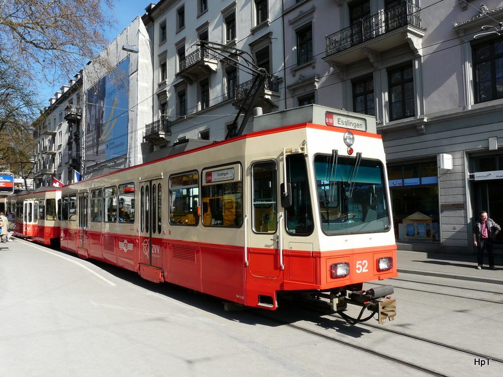 FB - Triebwagen Be 4/4  52 in Zrich Stadelhofen am 01.04.2011