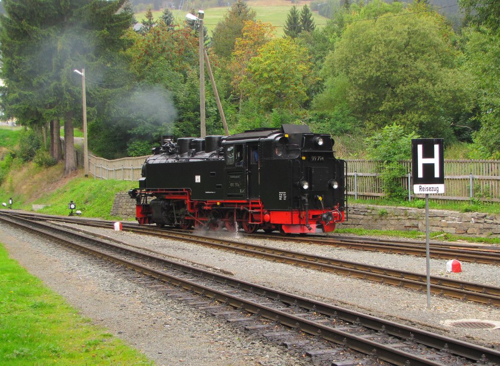 Fichtelbergbahn (SDG) 99 794 beim umsetzen im Bf Kurort Oberwiesenthal; 13.09.211