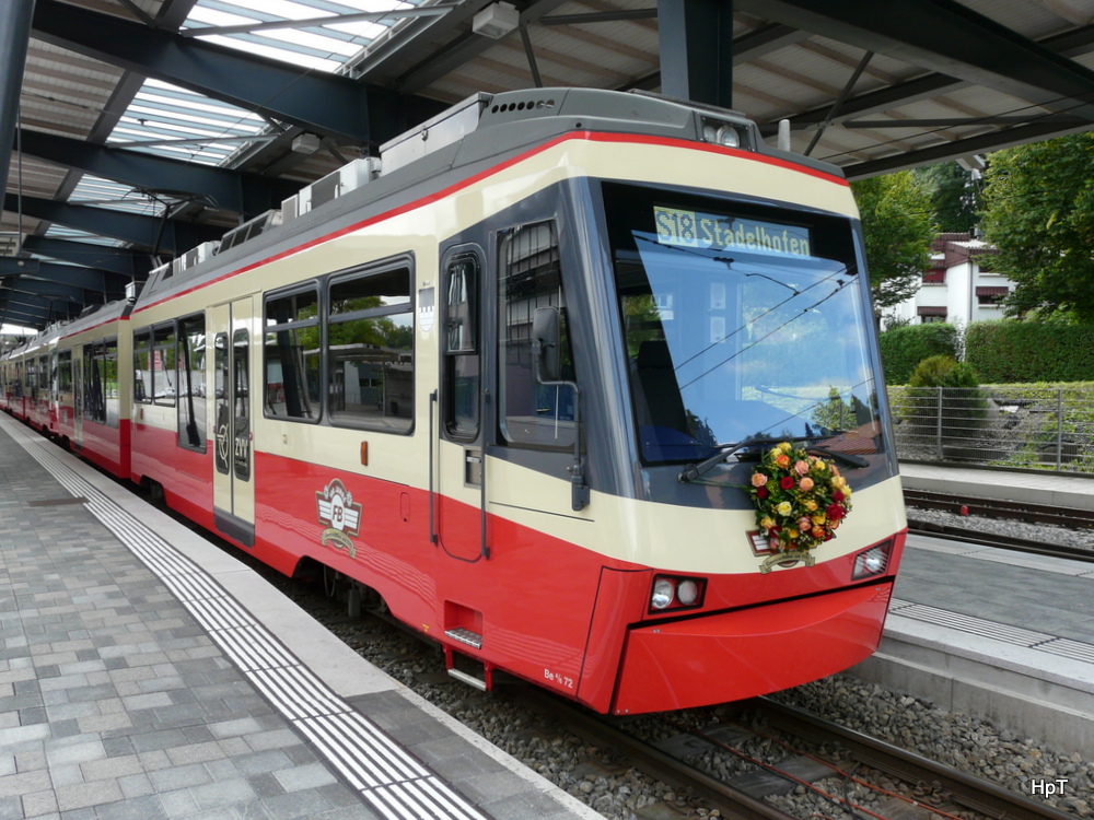Forchbahn - 100 Jahr Feier ..  Triebwagen Be 4/6 72 im Bahnhof Esslingen am 02.09.2012 