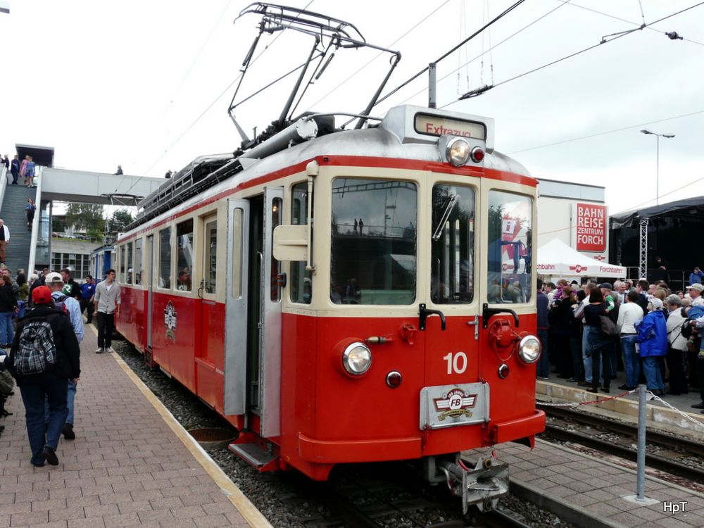 Forchbahn - Triebwagen Be 4/4  8 in Forch anlsslich der 100 Jahr Feier der Forchbahn am 02.09.2012