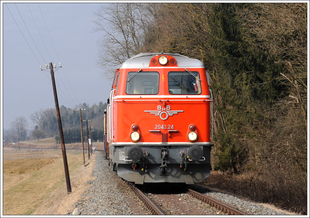 Fotozug SGAG 95662 am 26.2.2011 kurz nach der Ortschaft Riedlingsdorf aufgenommen.