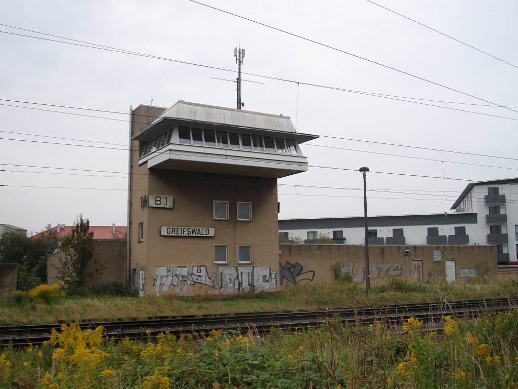 Frhre Gleisbildstellwerk B1 von Greifswald am 20.September 2010.